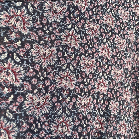 Abercrombie & Fitch Navy Floral Lined 3/4 Sleeve Knee Length Dress Women’s XS - Picture 3 of 7